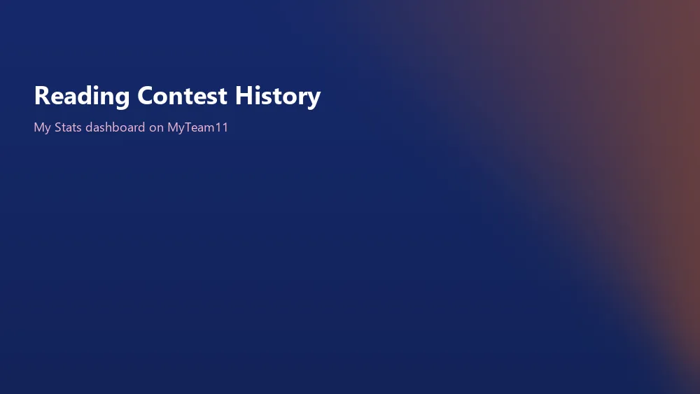 Reading MyTeam11 contest history and My Stats dashboard